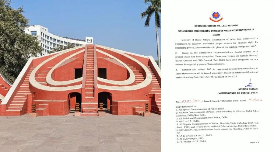 जंतर-मंतर के बजाय अब इन 3 जगहों पर होंगे प्रदर्शन, दिल्ली पुलिस ने जारी किया नया आदेश